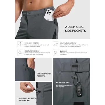 Cycorld Men's Padded Mountain Bike Shorts with Pockets