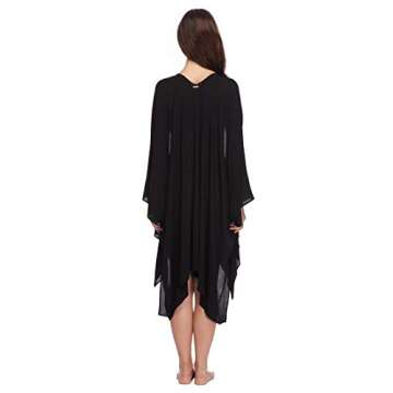 Body Glove Women's Standard Aubree Rayon Kimono Cover Up, Black, One Size