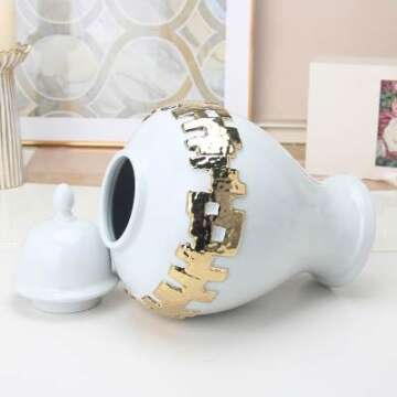 Elegant ASPIRE DESIGNS Gold Ginger Jar for Home Decor