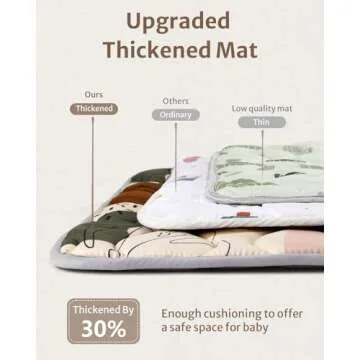 Blissful Diary Baby Play Mats for Floor, 50x50 Crawling Mat for Playpen, Thicken Soft Padding Foam Playmats for Babies and Toddlers Infants, Foldable and Machine Washable, Boho Design