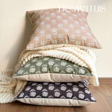 Stylish DOMVITUS Floral Pillow Cover for Cozy Decor