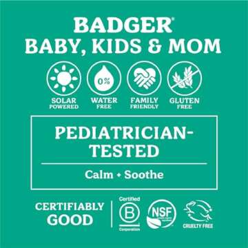 Badger Organic Diaper Rash Cream for Baby, Zinc Oxide Ointment Soothing Calendula Cream, Baby Diaper Care Barrier Cream, Zinc Oxide Cream for Sensitive Baby Skin, 2.9 fl oz (2 Pack)