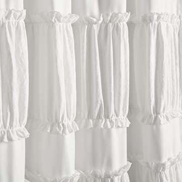 Lush Décor Nova Ruffle Curtains - White Ruffle Panels