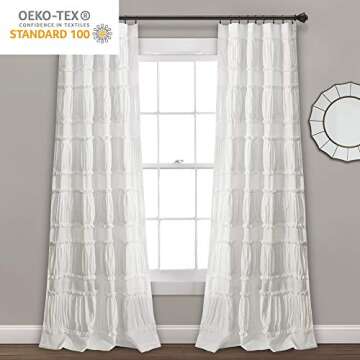 Lush Décor Nova Ruffle Curtains - White Ruffle Panels