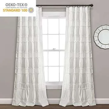 Lush Décor Nova Ruffle Curtains - White Ruffle Panels