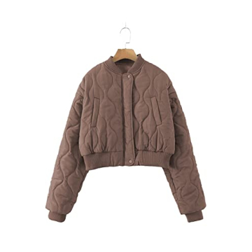 Aisongyuan Womens Puffer Bomber Jacket for Winter