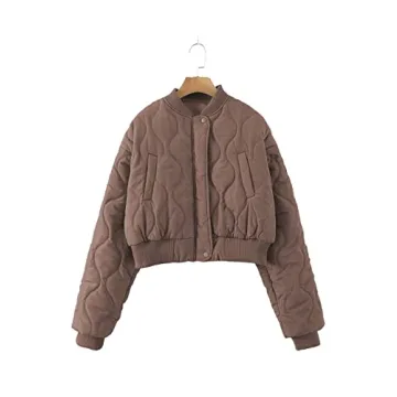 Aisongyuan Womens Puffer Bomber Jacket for Winter
