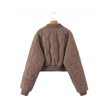 Aisongyuan Womens Puffer Bomber Jacket for Winter