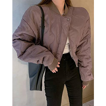 Aisongyuan Womens Puffer Bomber Jacket for Winter