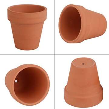 FCFKUK 36pcs Small Mini Clay Pots, 2.5inch Terra Cotta Pot Clay Ceramic Pottery Planter, Succulent Nursery Pot/Cactus Plant Pot, with Drainage Hole, for Indoor/Outdoor Plants, Crafts, Wedding