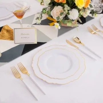 Elegant Gold Plastic Plates for Upscale Events
