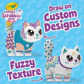 Crayola Scribble Scrubbie Jumbo, Large Posable Animal Toy, 6 Inches, Toy Cat for Girls & Boys, Animal Grooming Toy, Gift