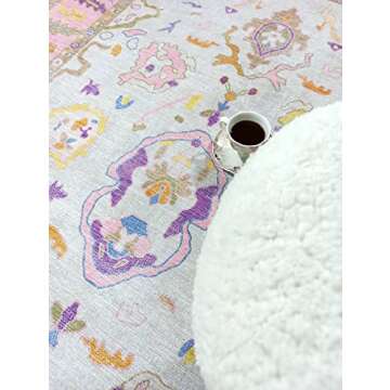 Modern Oushak Runner Rug, Extra Long Runners Vintage Turkish Colorful Oriental Antique Inspired Rugs, Washable Luxury Hallway Entryway Corridor Bedroom Kitchen Stair 2'5 x 13'1