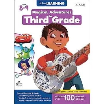 Disney Learning Magical Adventures in 3rd Grade Workbooks All Subjects, Math, Reading Comprehension,...