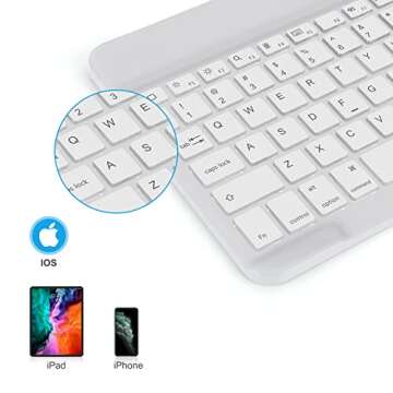 OMOTON Bluetooth Keyboard, Wireless Rechargeable Keyboard for iPad, iPad Pro, iPad Mini, iPad Air wi...