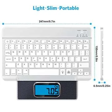 OMOTON Bluetooth Keyboard, Wireless Rechargeable Keyboard for iPad, iPad Pro, iPad Mini, iPad Air with Illuminated LED (White)
