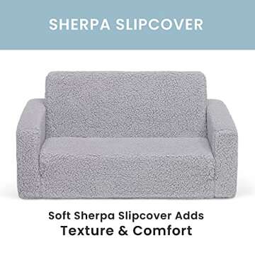 Delta Children Cozee Flip-Out Sofa for Kids in Grey