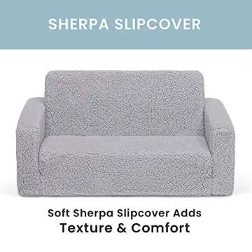 Delta Children Cozee Flip-Out Sofa for Kids in Grey