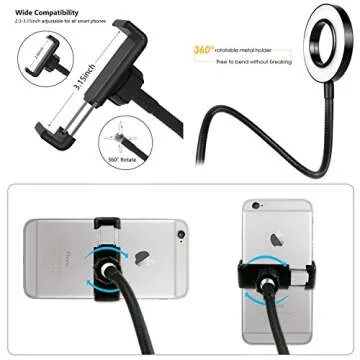 Dimmable Selfie Ring Light with Phone Holder for Creators
