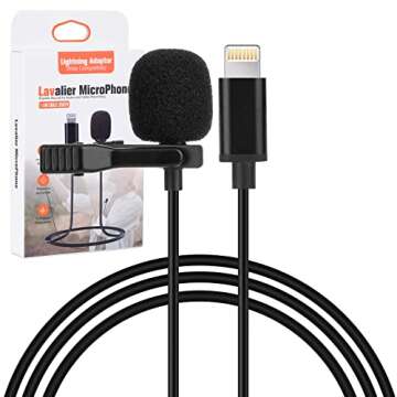 Professional lavalier Microphone for iPhone, Condenser Microphone for Phone Recording and Video Reco...
