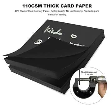 Kisdo Black Sticky Notes 3x3 Inches with 2 White Gel Pens, 480 Sheets Self-Stick Pads, 6 Pads Bulk Memo Pads Easy to Post for Home, School, Office Supplies