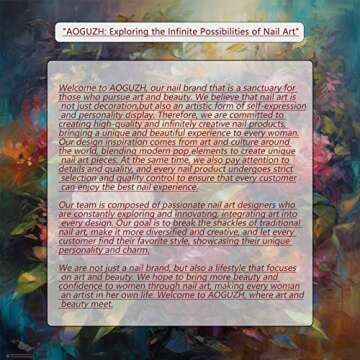 AOGUZH 12 Packs 288 Pcs Press on Nails Set for Women