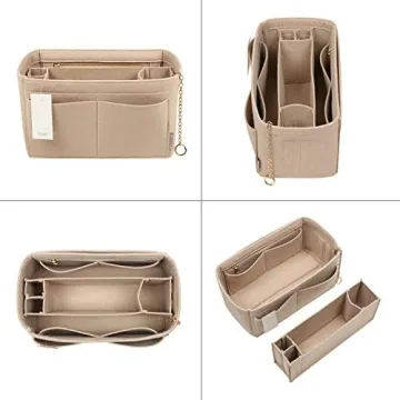 Felt Purse Organizer Insert with Zipper, 6 Sizes Available