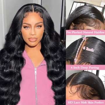 DSMOW 30 Inch 13x6 Lace Front Wigs Human Hair 200% Density Body Wave HD Lace Wig
