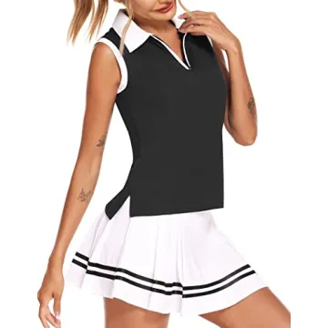 HOTLOOX Women's Stylish Sleeveless Golf Polo Shirt with UPF 50+