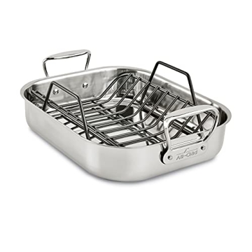 All-Clad 11x14 Inch Stainless Steel Roaster Pan with Rack