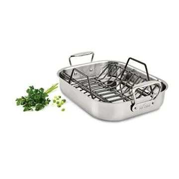 All-Clad 11x14 Inch Stainless Steel Roaster Pan with Rack