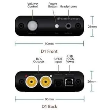 Audioengine D1 32-bit Desktop DAC and Headphone Amp, Preamp, Laptop, Amplifier, Gamers and Musicians