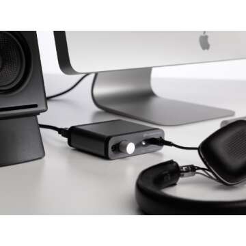 Audioengine D1 32-bit Desktop DAC and Headphone Amp, Preamp, Laptop, Amplifier, Gamers and Musicians