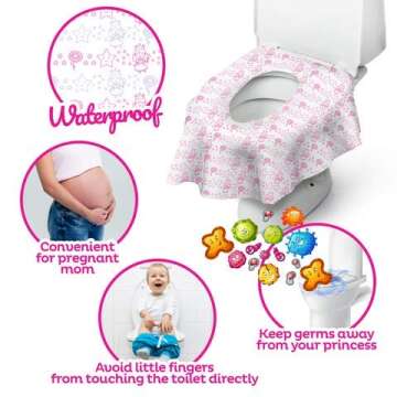 Princess Disposable Toilet Seat Covers - 20 Pack for Kids