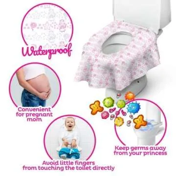 Princess Disposable Toilet Seat Covers - 20 Pack for Kids