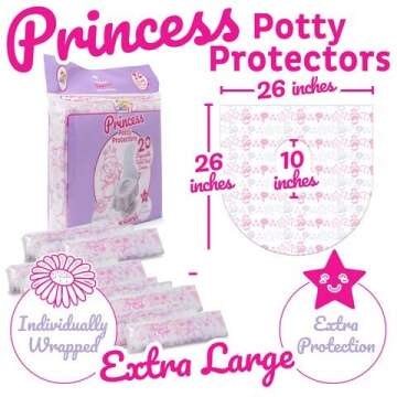 Princess Disposable Toilet Seat Covers - 20 Pack for Kids