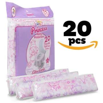 Princess Disposable Toilet Seat Covers - 20 Pack for Kids