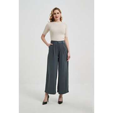 Tronjori Casual Wide Leg Palazzo Pants for Women
