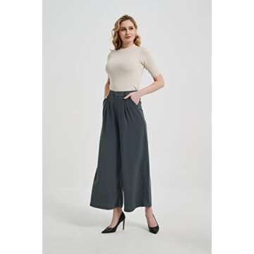 Tronjori Casual Wide Leg Palazzo Pants for Women