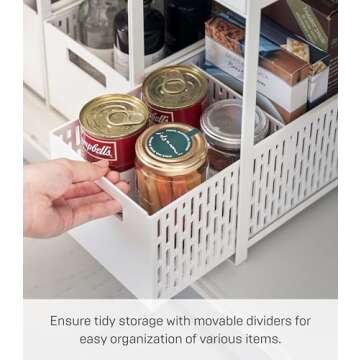 Yamazaki Home Tower Sliding Baskets - Space-Saving Organizer