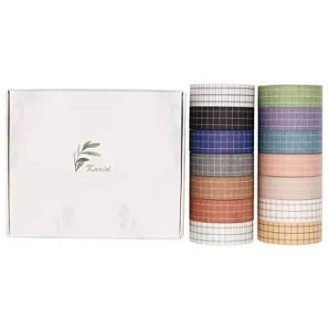 Knaid 14 Roll Decorative Grid Washi Tape for Crafts