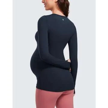 CRZ YOGA Womens Butterluxe Long Sleeve Maternity Tops - Soft and Comfortable for Every Stage of Preg...