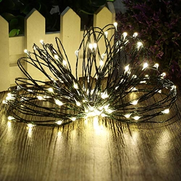 ER CHEN Fairy Lights Plug in, 66ft/20m 200 LED String Lights, Waterproof Indoor/Outdoor Green Copper Wire Christmas Lights for Bedroom, Patio, Garden, Parties (Warm White)