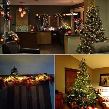 ER CHEN Fairy Lights Plug in, 66ft/20m 200 LED String Lights, Waterproof Indoor/Outdoor Green Copper Wire Christmas Lights for Bedroom, Patio, Garden, Parties (Warm White)