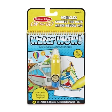 Melissa & Doug On the Go Water Wow! Reusable Water-Reveal Activity Pad - Connect The Dots - Vehicles...