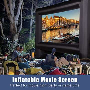 OUTTOY 16 Feet Inflatable Projector Screens, Inflatable Movie Screen Outdoor Blow Up Movie Screens Supports Front and Rear Projection