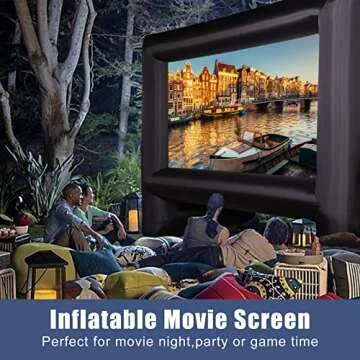OUTTOY 16 Feet Inflatable Projector Screens, Inflatable Movie Screen Outdoor Blow Up Movie Screens Supports Front and Rear Projection
