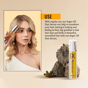 GK Hair Argan Oil Anti Frizz Serum for Shiny Hair