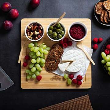 Elegant AMAHLE Bamboo Cheese Board Set - Perfect Gift Idea