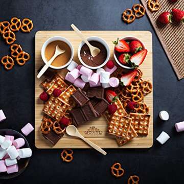 Elegant AMAHLE Bamboo Cheese Board Set - Perfect Gift Idea